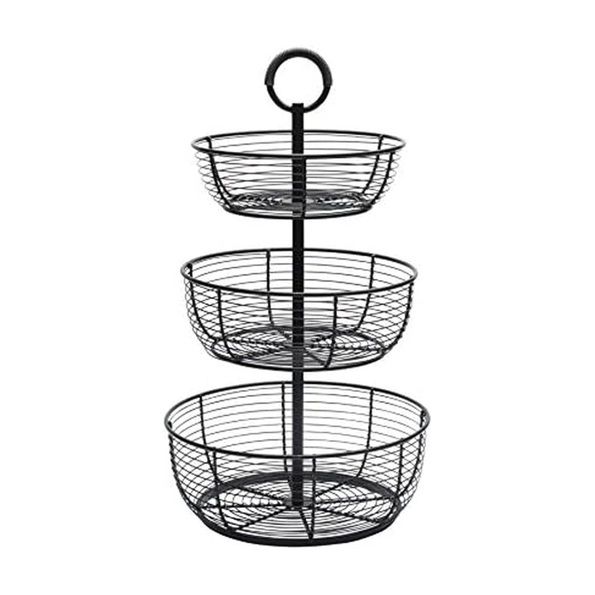 3-Tier Metal Floor Standing Fruit Storage Basket W787821