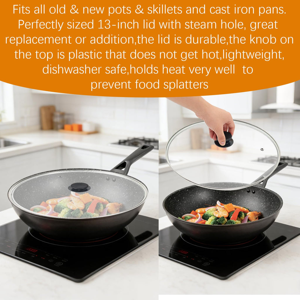 13 Inch Clear Tempered Glass Pan Lid Q5995