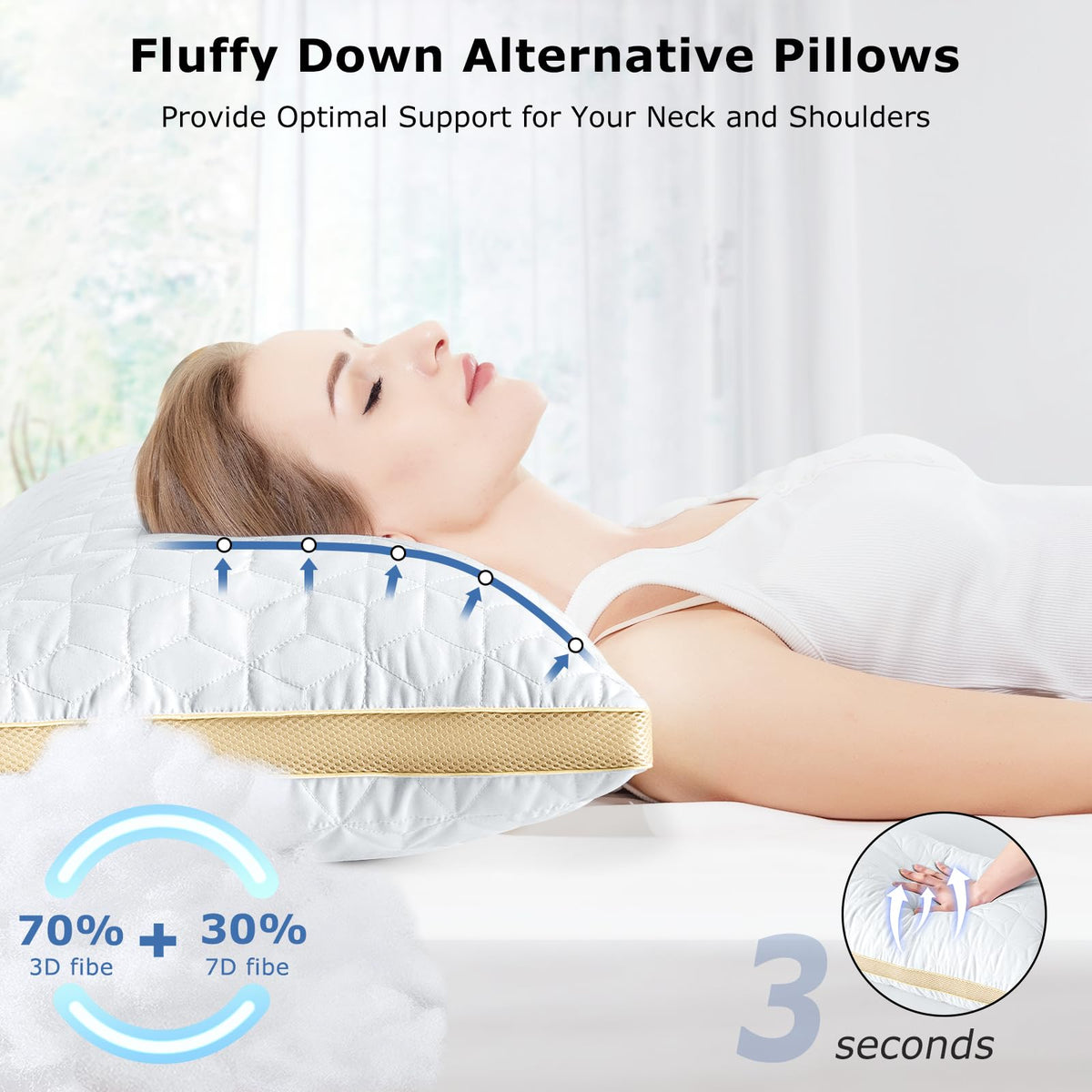 King Size Cooling Down Alternative Pillows Set of 2 Z4939