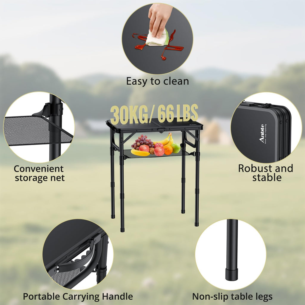 24"X 16" Adjustable Height Folding Camping Table P1214
