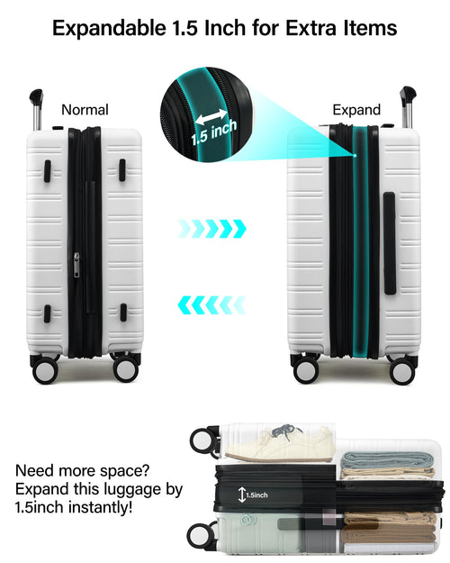 20-Inch Hardside Expandable Carry-On Luggage Suitcase, White D486