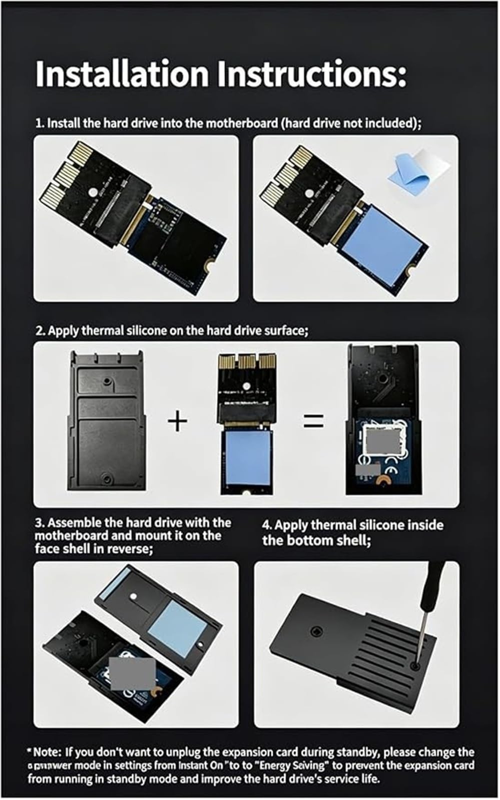 M.2 Hard Drive Expansion Card Enclosure Y974