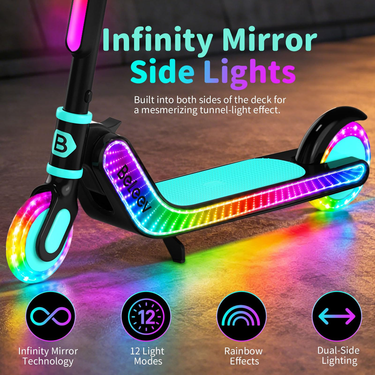 2 Wheel Folding Kick Scooter with Light-Up Deck C695