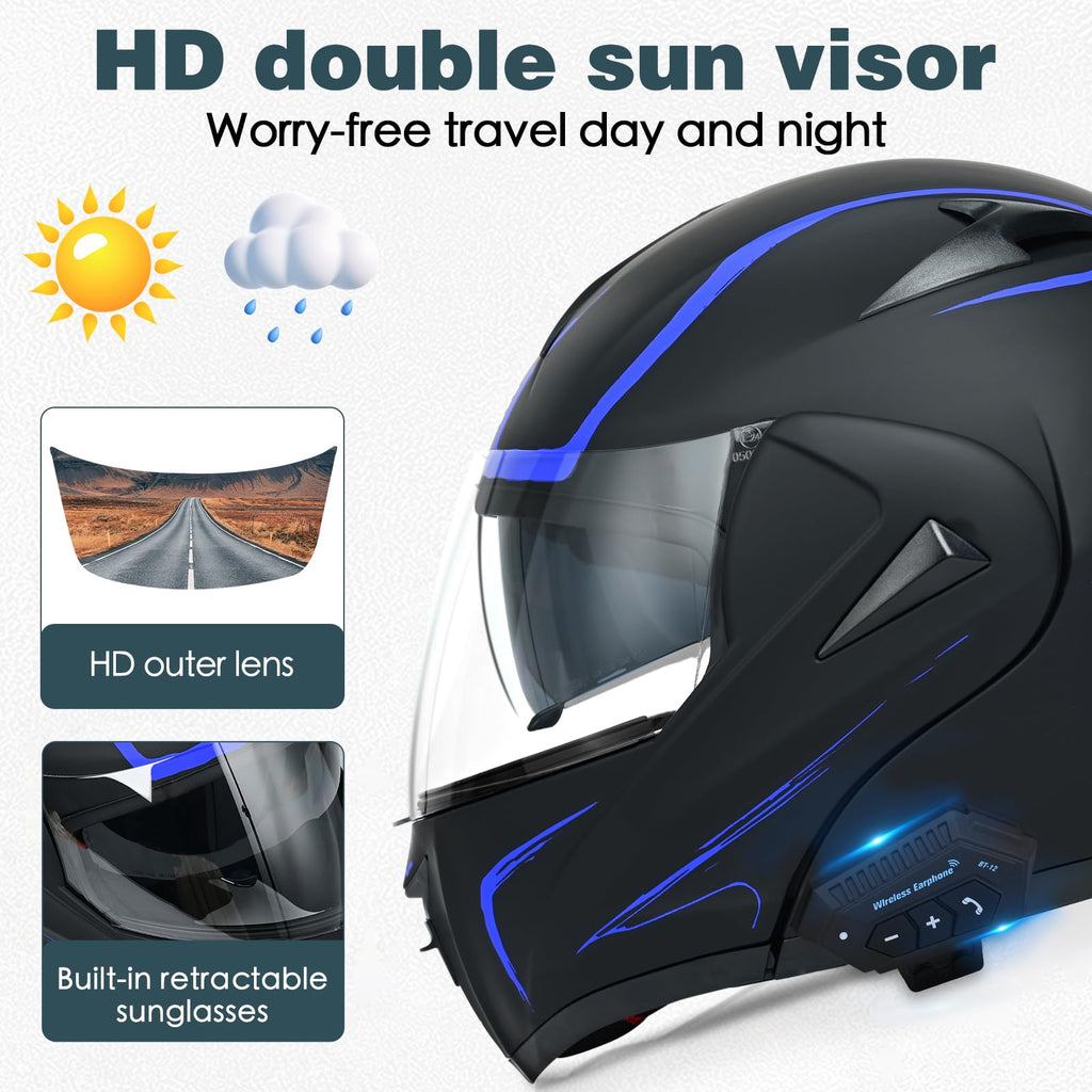DOT Approved Bluetooth Modular Motorcycle Helmet R542