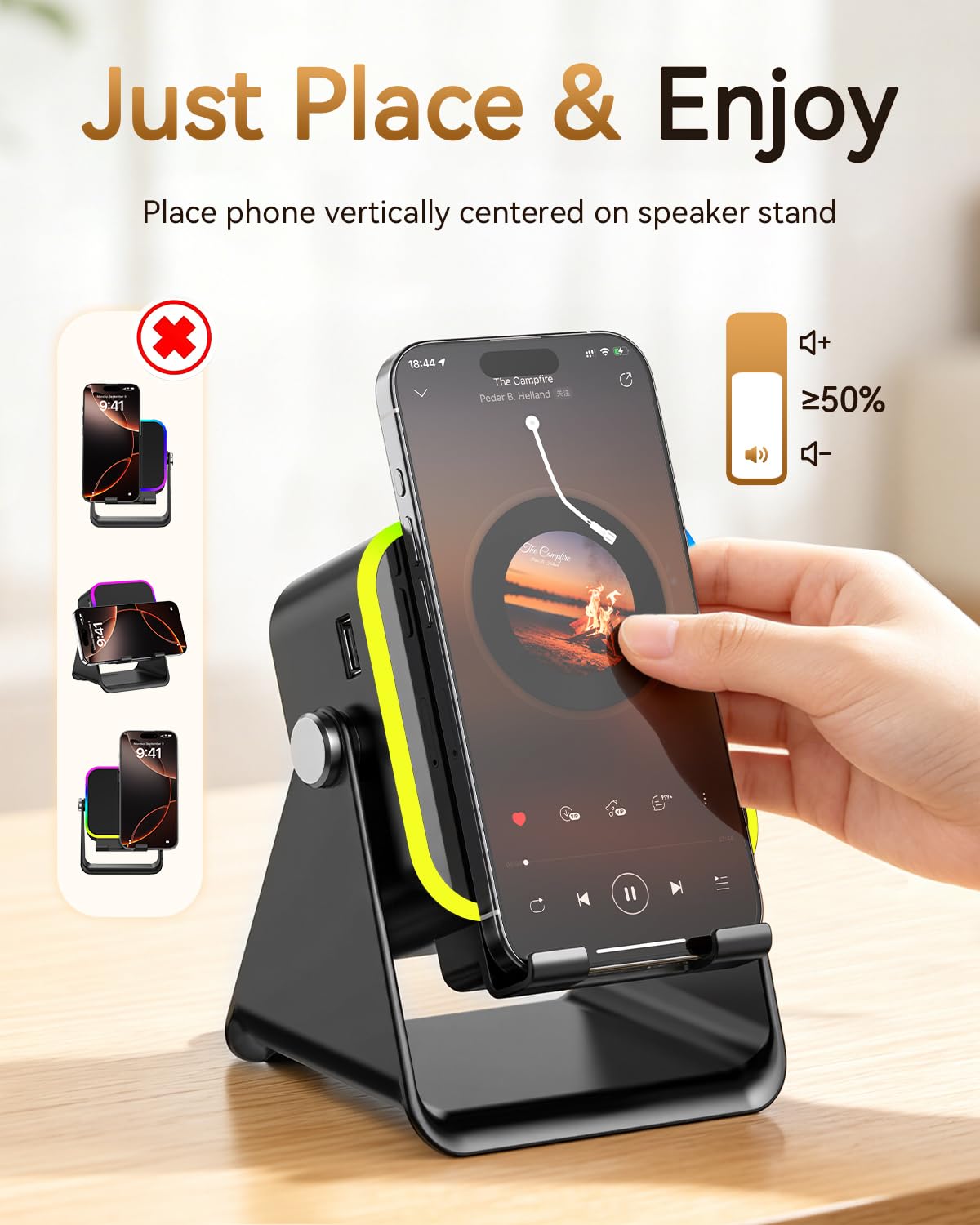 Wireless Induction Speaker with Phone Stand I220