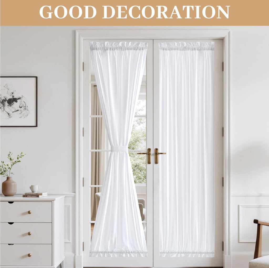 White Sidelight Curtains 2 Panels 26 x 72 inches B5097