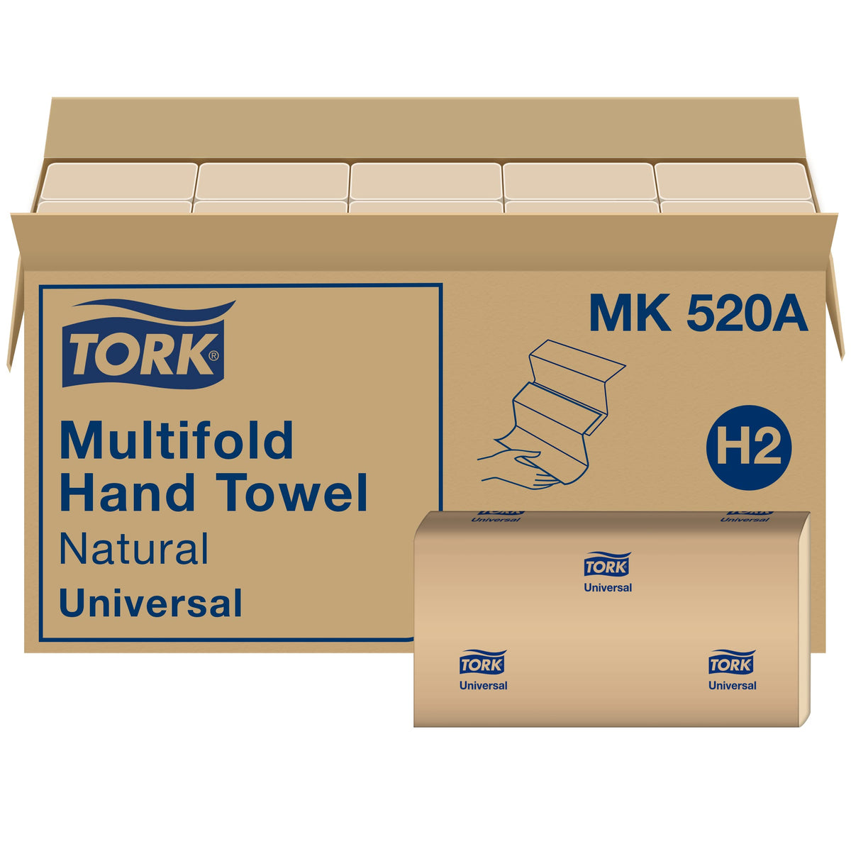 Multifold Hand Towel, Natural, 16 packs x 250 sheets Q98912
