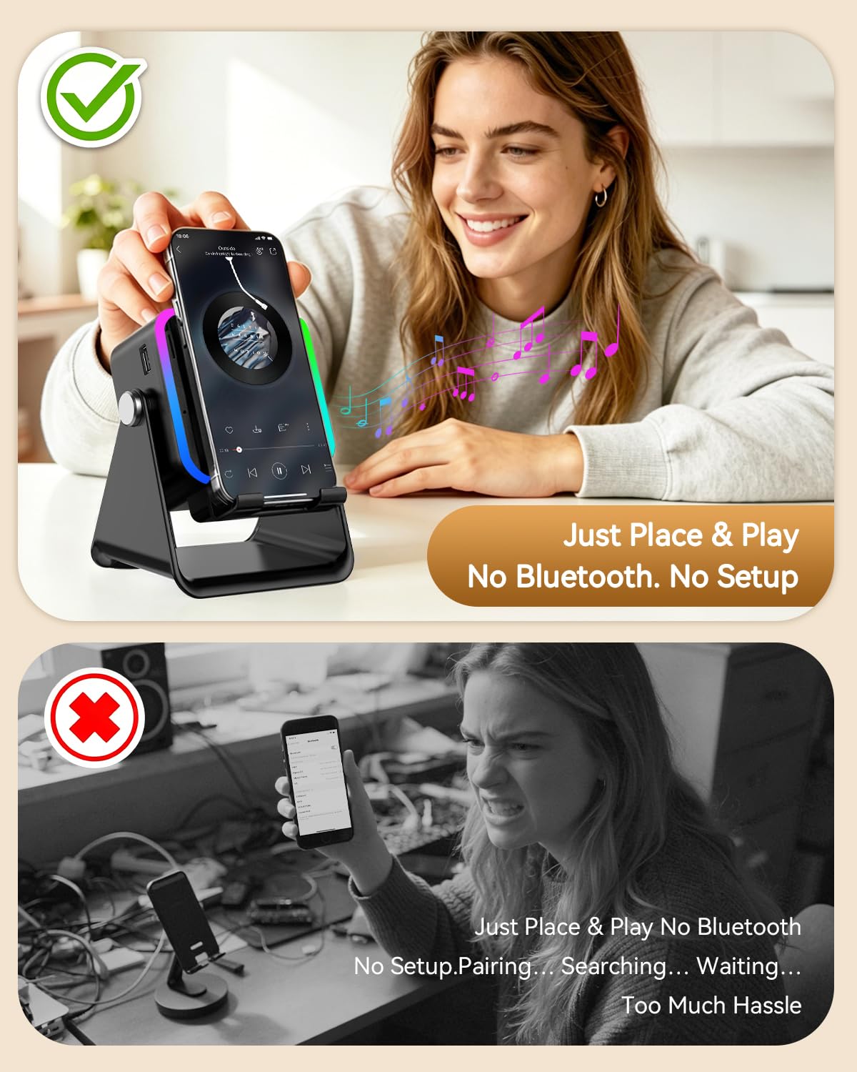 Wireless Induction Speaker with Phone Stand I220