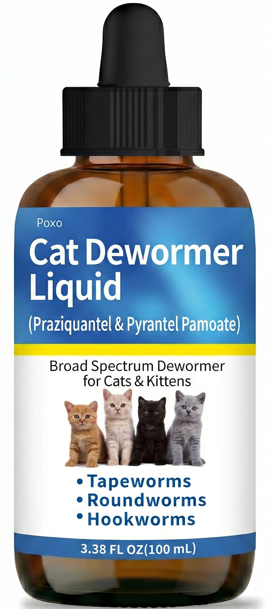 Praziquantel & Pyrantel Pamoate Dewormer Liquid for Cats and Kittens 100 mL B550181
