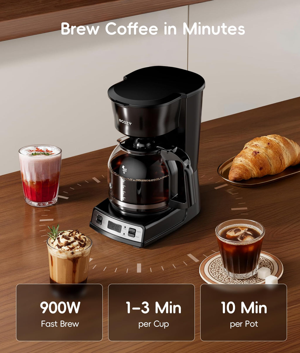 12-Cup Drip Coffee Maker with Electric Coffee Grinder F187