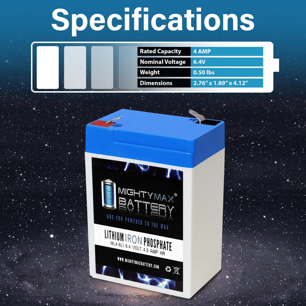 6V 4.5AH Lithium Replacement Battery K560647