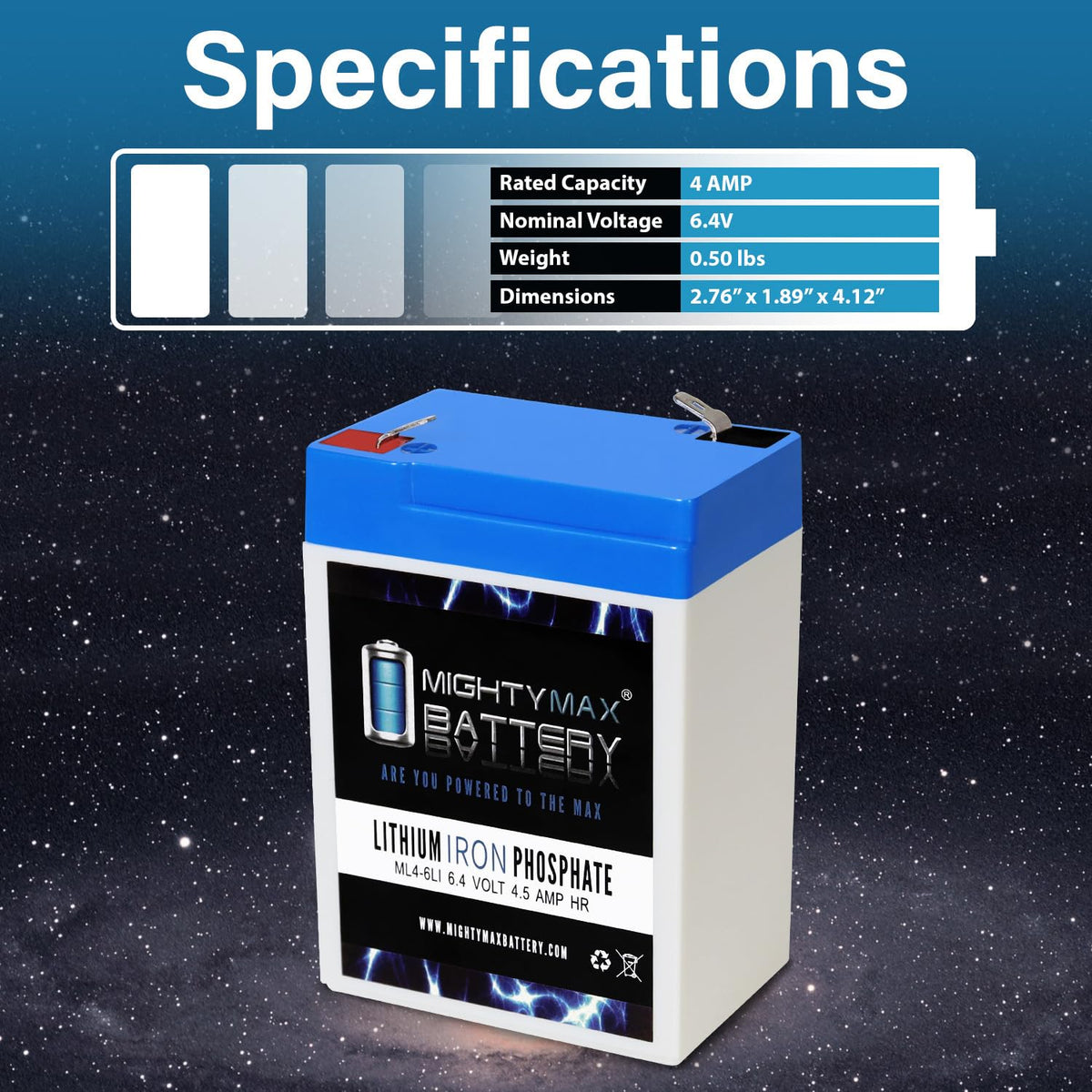 6V 4.5AH Lithium Replacement Battery K560647