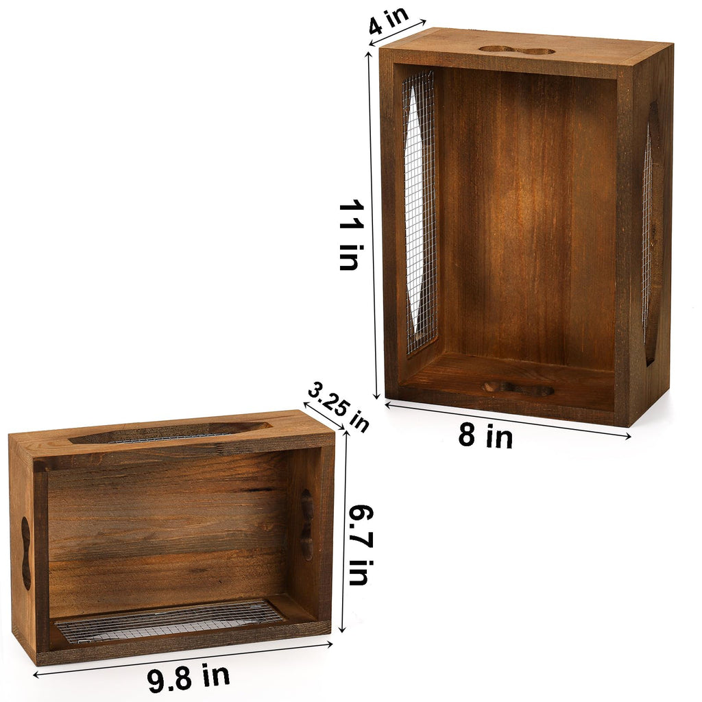 Set of 2 Wooden Nesting Countertop Baskets P580