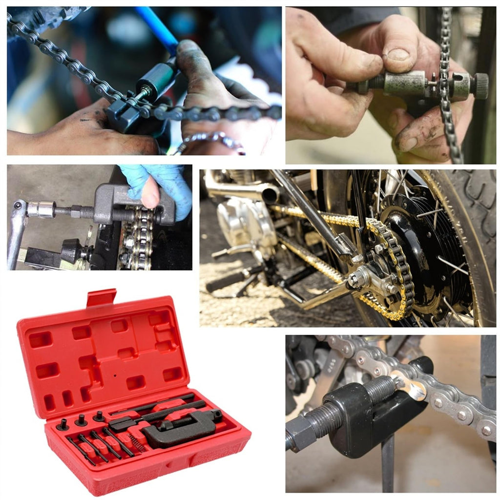 Motorcycle Bike Chain Breaker Riveter Tool Set with Carry Box S485
