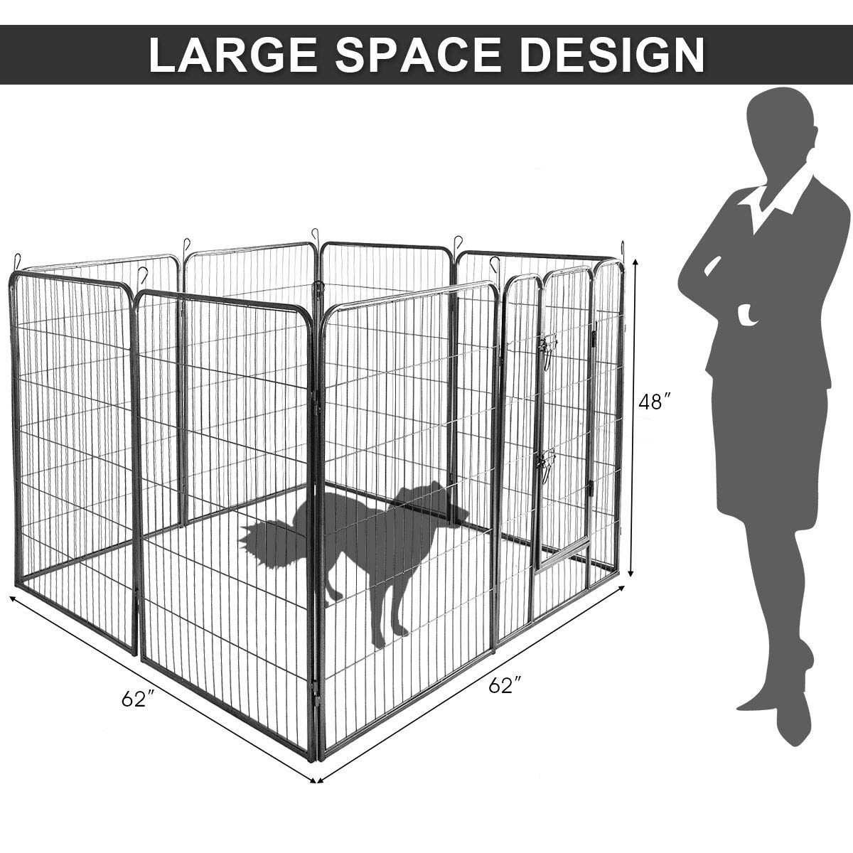 48 inch 8 Panel Metal Dog Playpen A96145