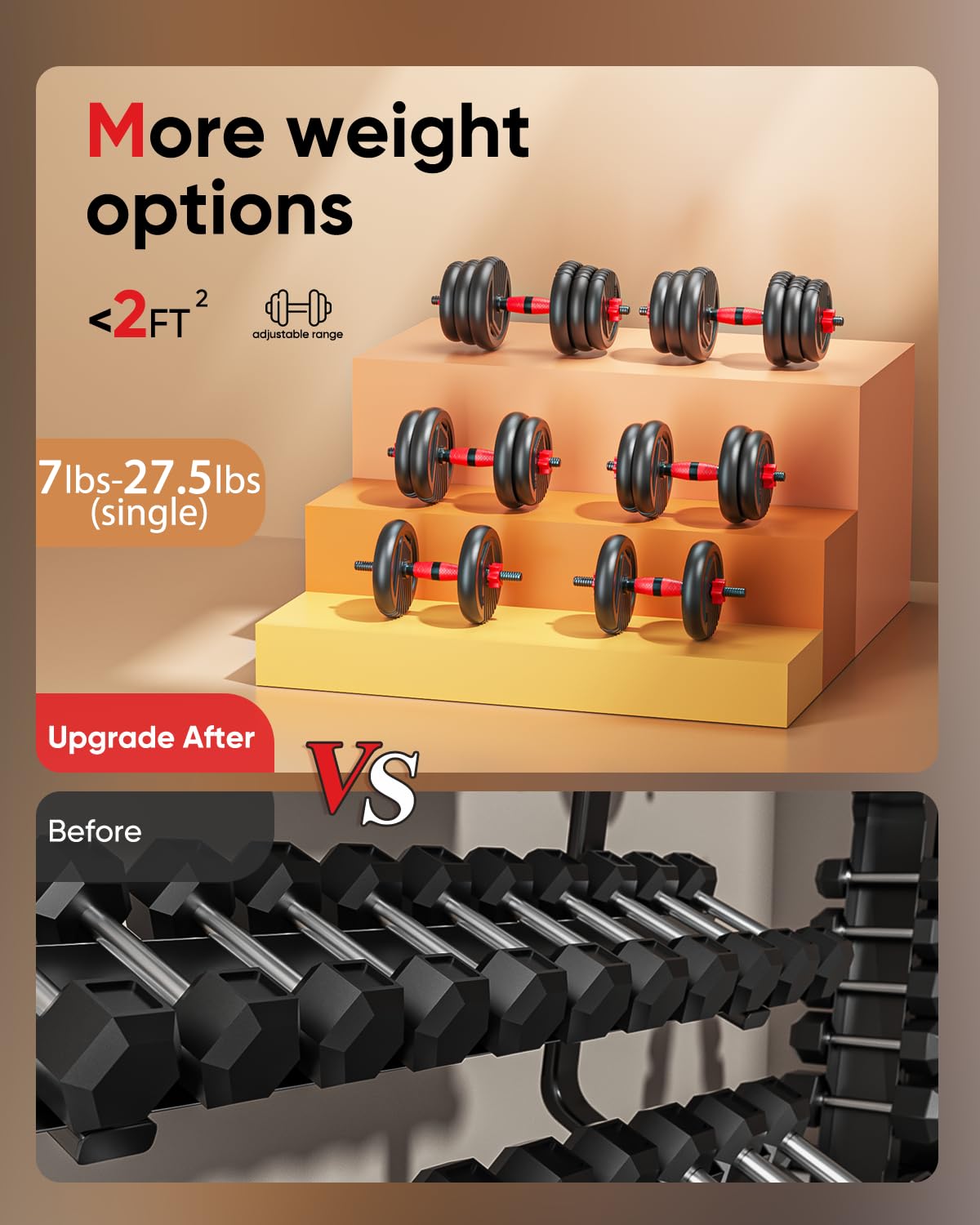 Adjustable Dumbbell Set 4 in 1 Free Weights D630