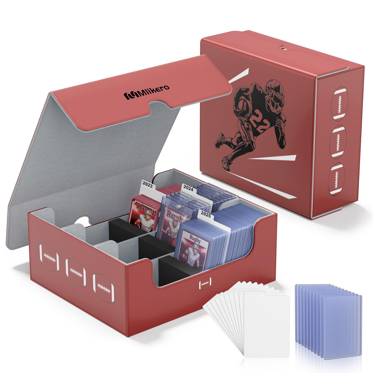 Football Card Storage Box with Magnetic Closure O449612