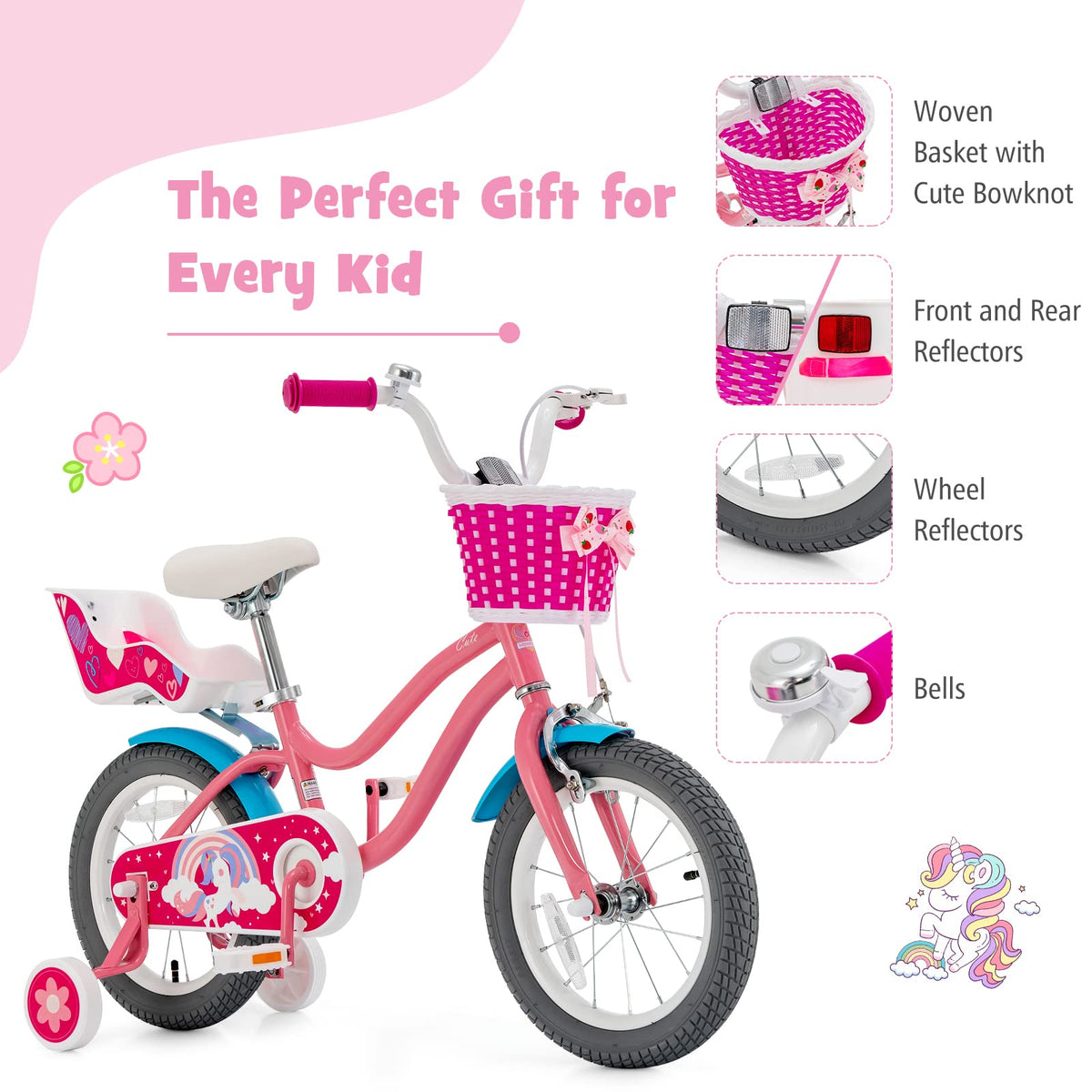 14 Inch Kids Bike with Training Wheels H278567