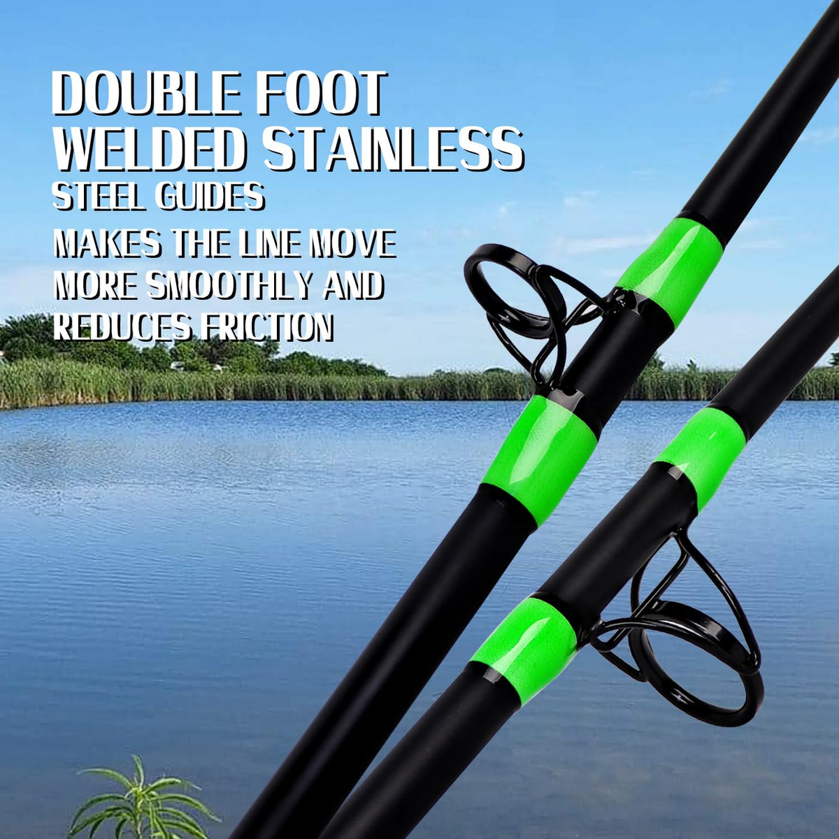 Green Catfish Fishing Rod 2 Piece Y51010