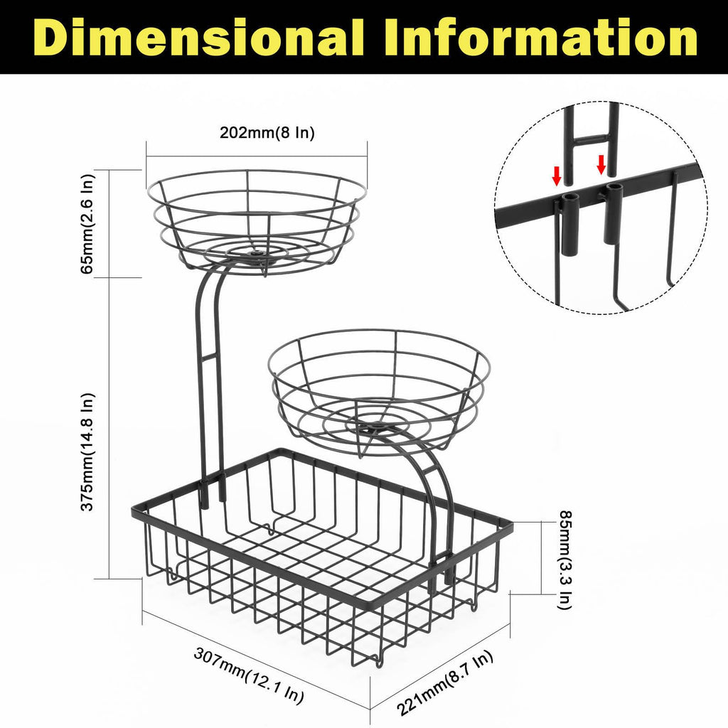 3 Tier Metal Fruit Vegetable Basket C222