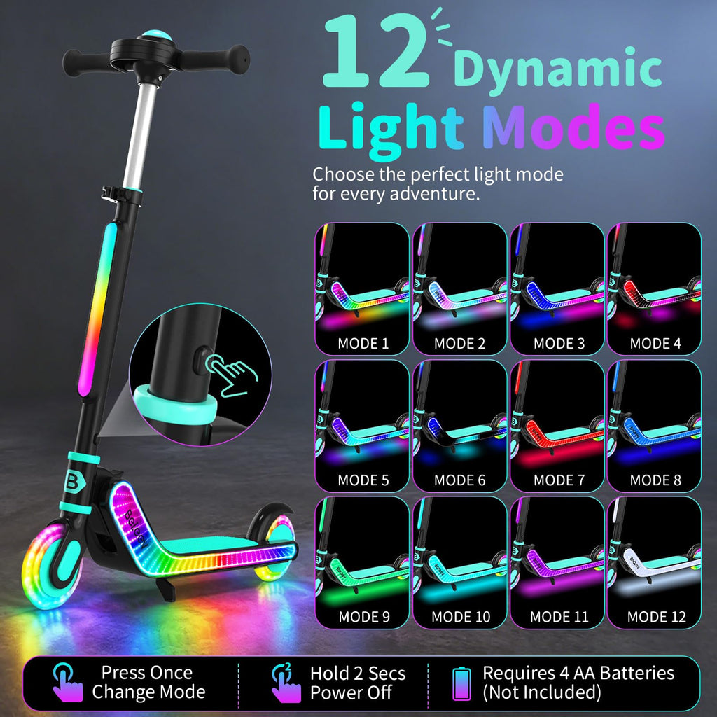2 Wheel Folding Kick Scooter with Light-Up Deck C695