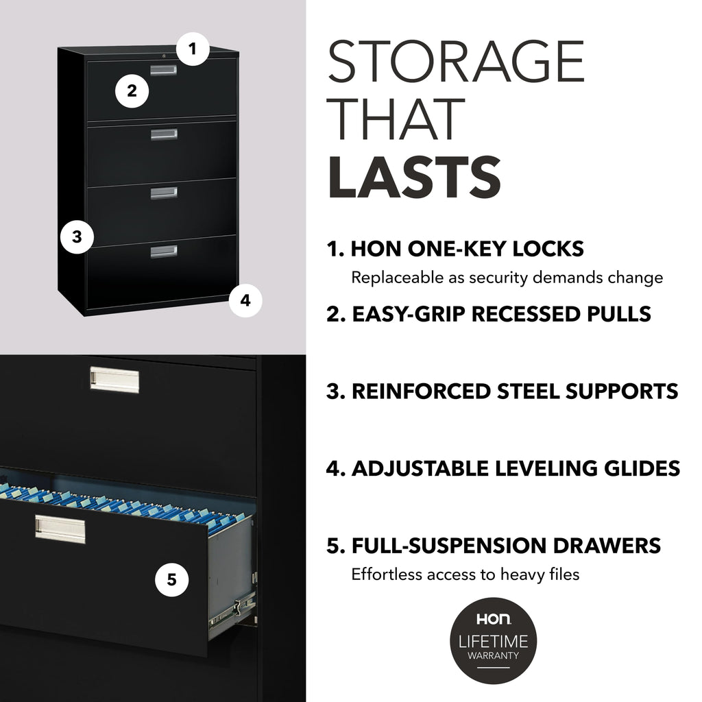 Black 4 Drawer File Cabinet K26732