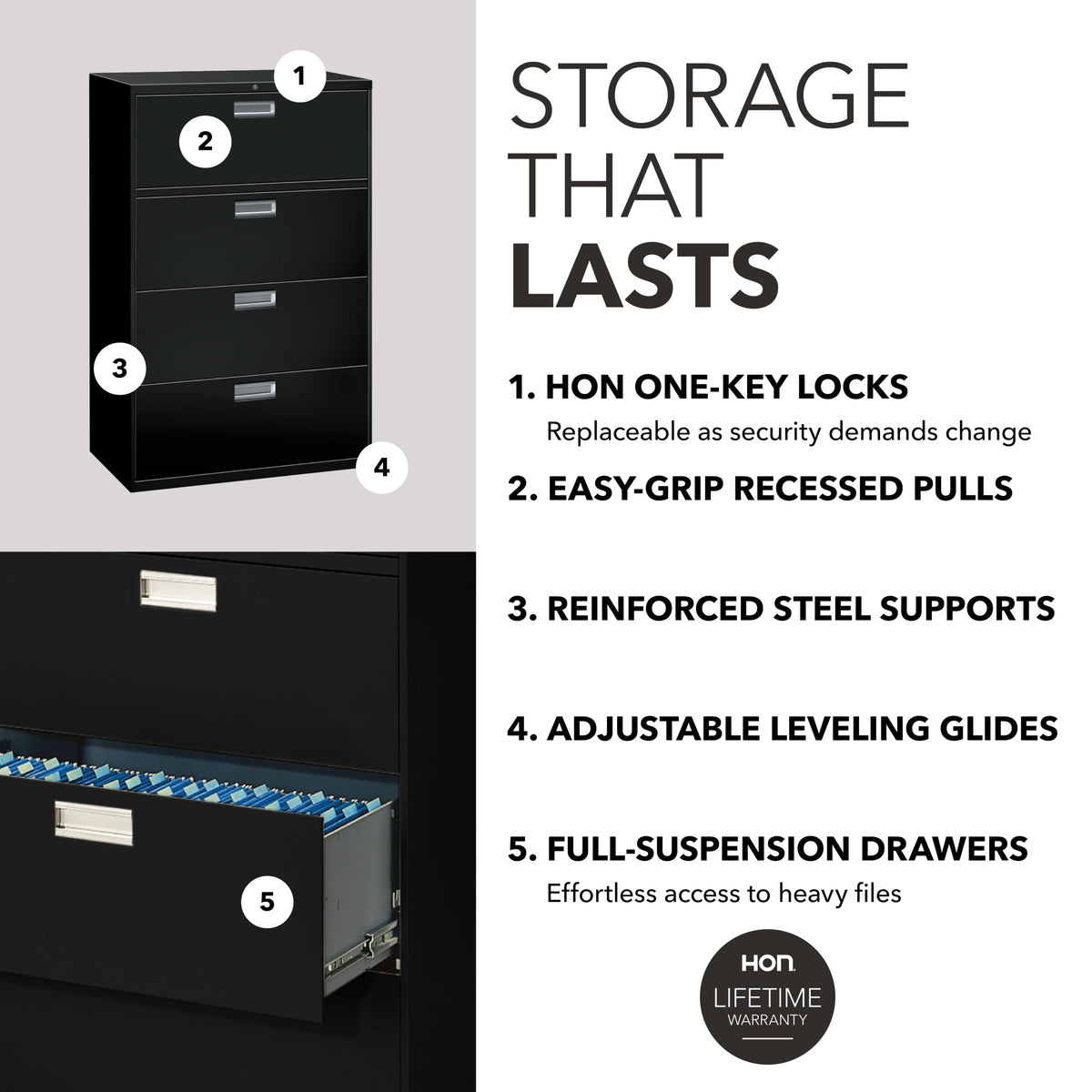 Black 4 Drawer File Cabinet K26732