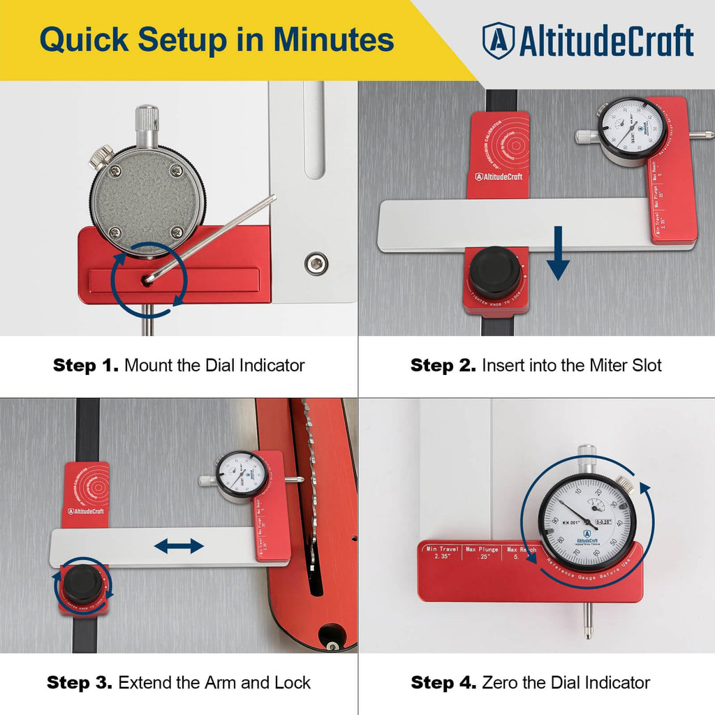Table Saw Alignment Gauge with 0.001-Inch Dial Indicator X4230