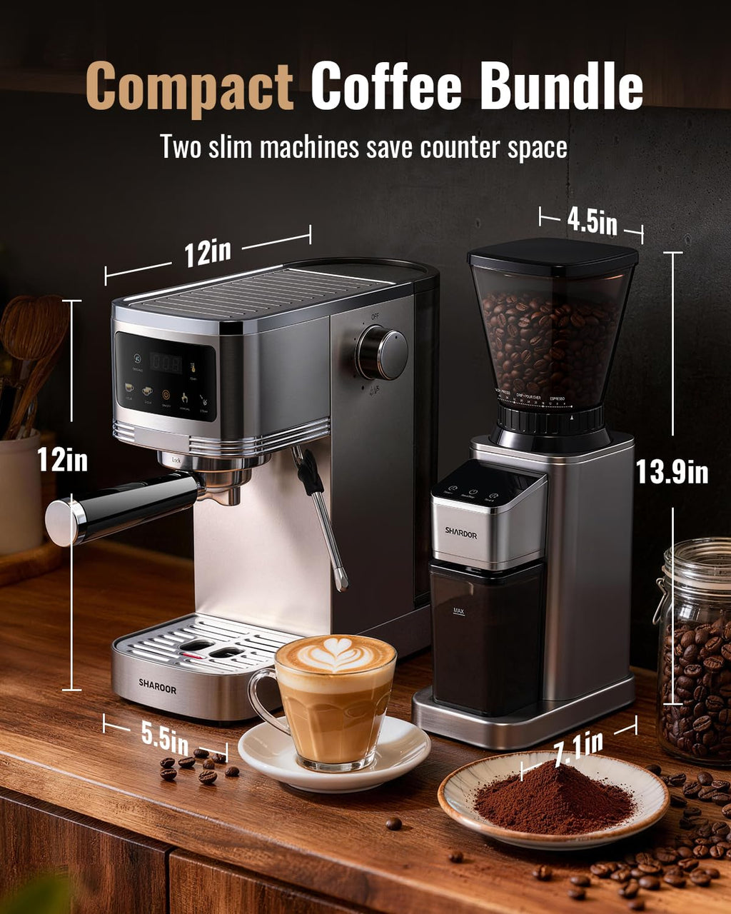 Espresso Machine with Grinder and 48 Grind Settings N481