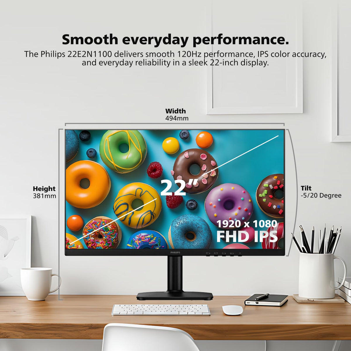22 Inch FHD 120Hz IPS Computer Monitor W25110
