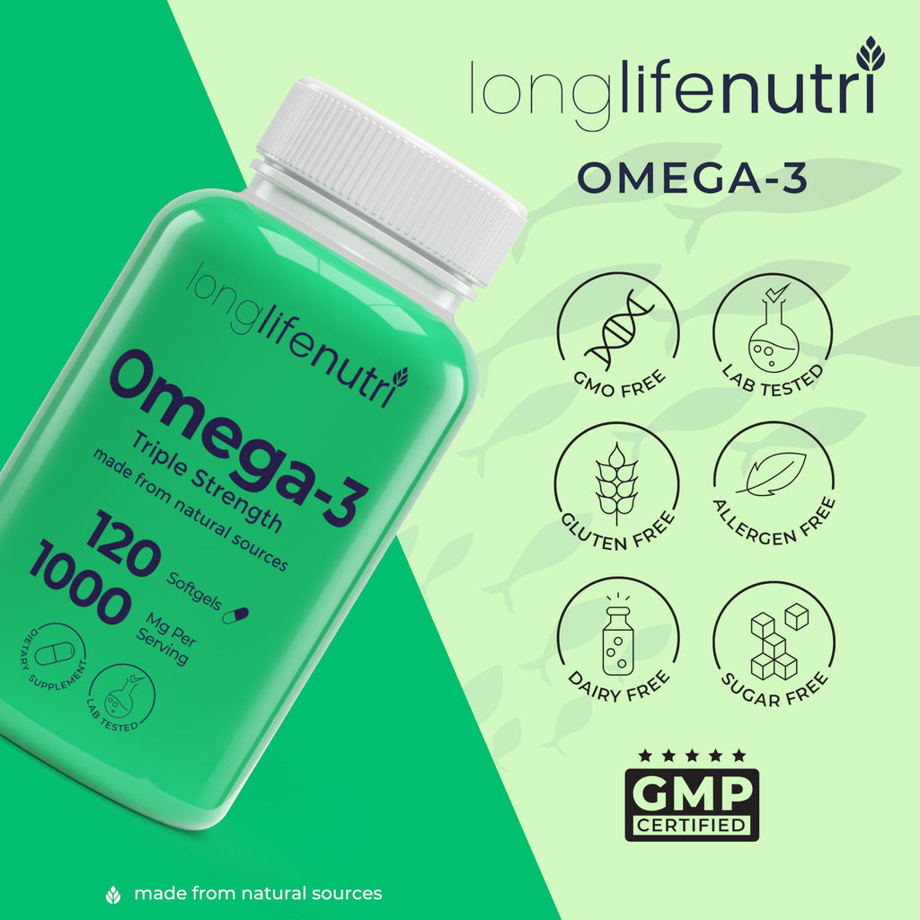 Omega 3 Fish Oil 1000mg EPA DHA 120 Softgels P44200