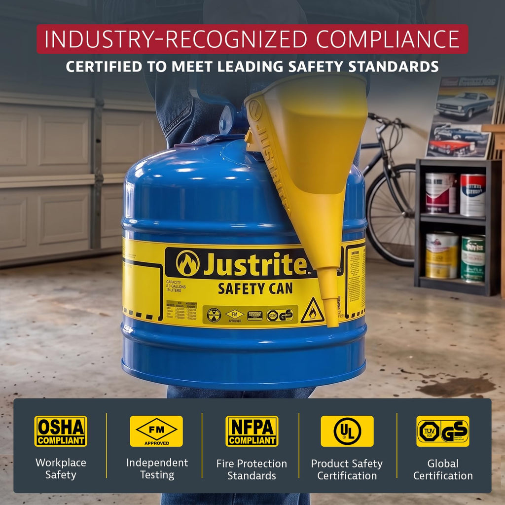 Blue Galvanized Steel Kerosene Safety Can J43074
