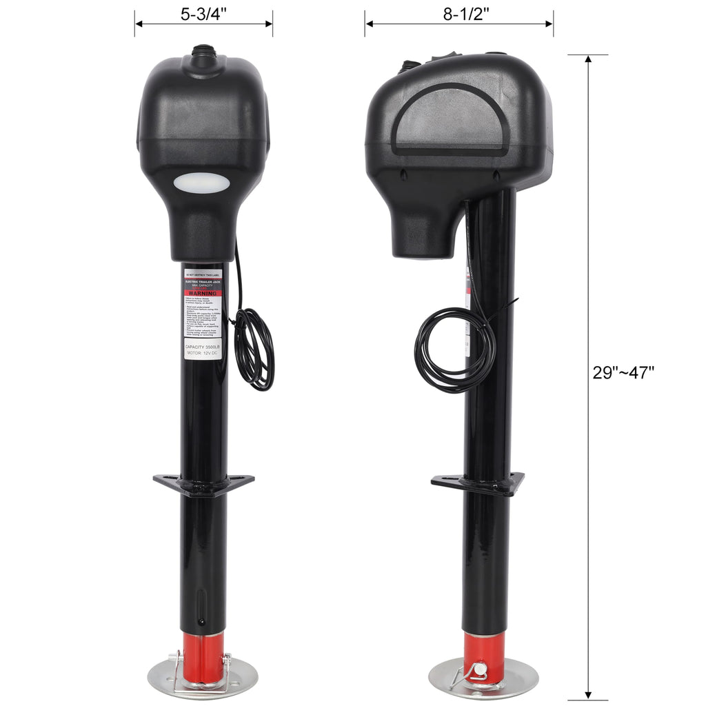 3500LBS Electric Tongue Jack with LED Work Light G397394