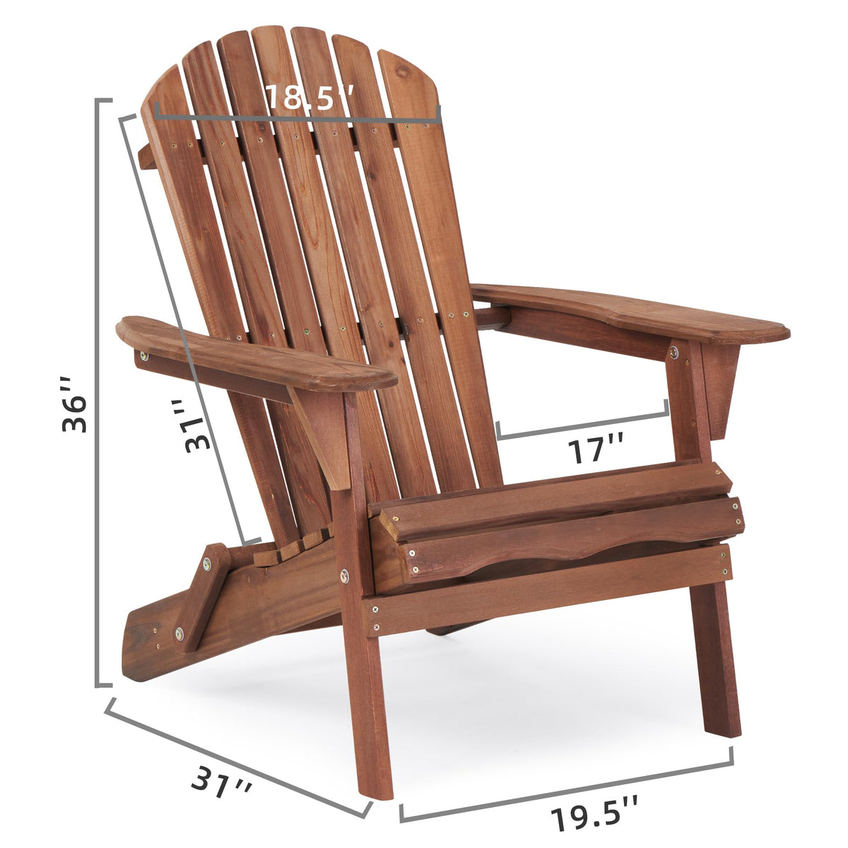 Folding Adirondack Chairs Set of 2 Solid Cedar Wood C124157