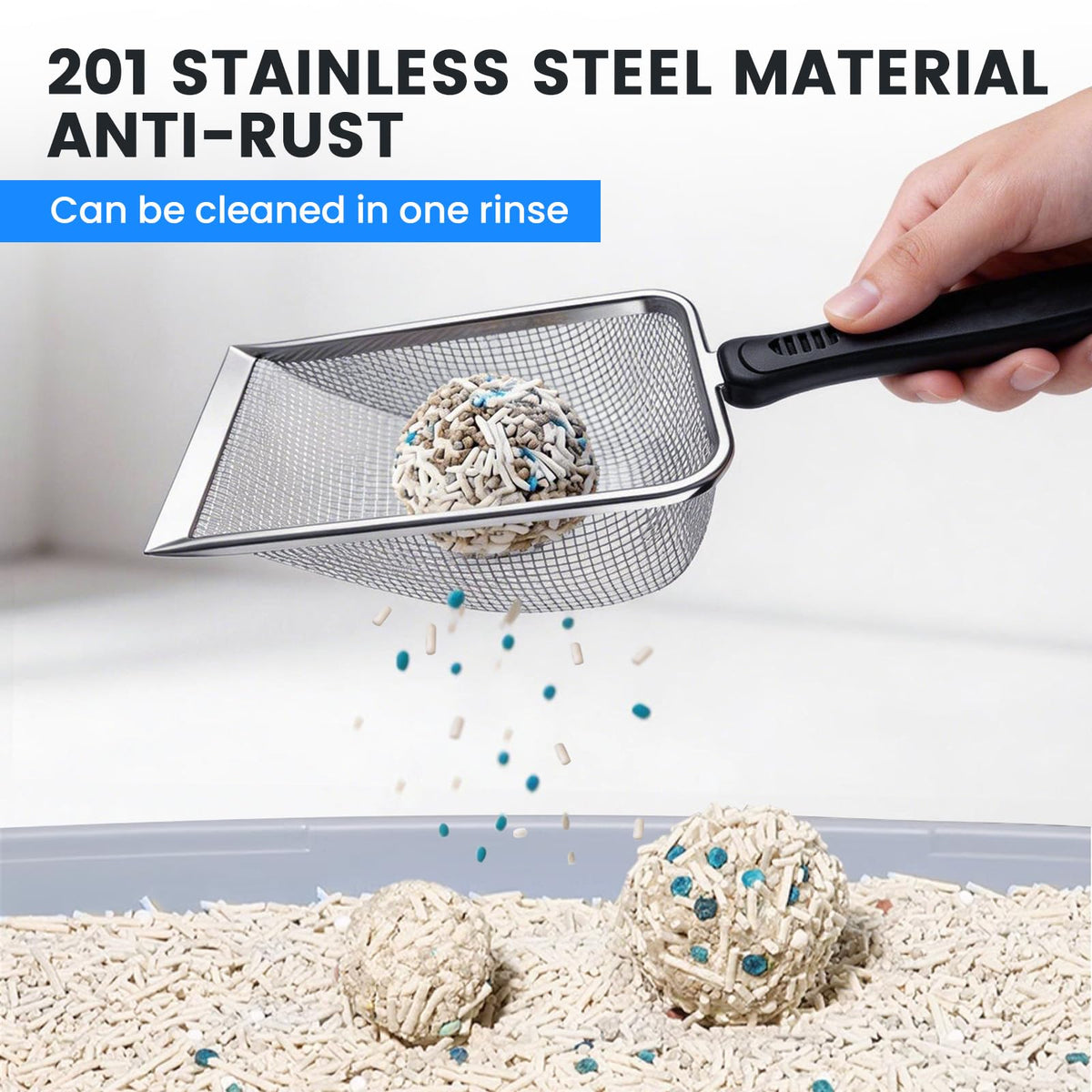 Stainless Steel Mesh Cat Litter Scoop 2.8mm Hole E272897
