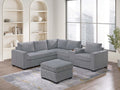 Light Gray Corduroy 4pc Sectional Sofa Set M141