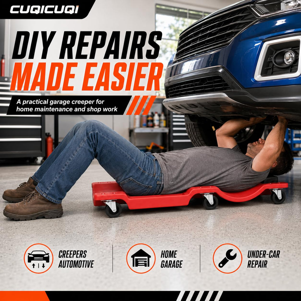 Low Profile Mechanic Creeper with Padded Headrest and 6 Swivel Casters I3742