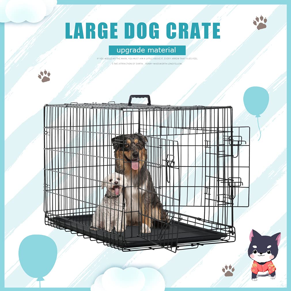 Black Metal Dog Crate Q55878