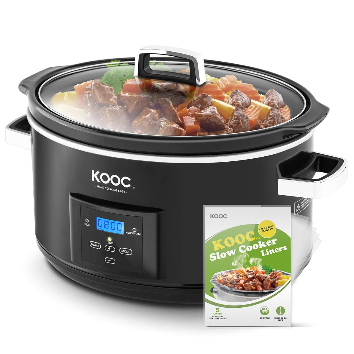 8.5-Quart Programmable Slow Cooker with Digital Countdown Timer, Black, Oval D83468