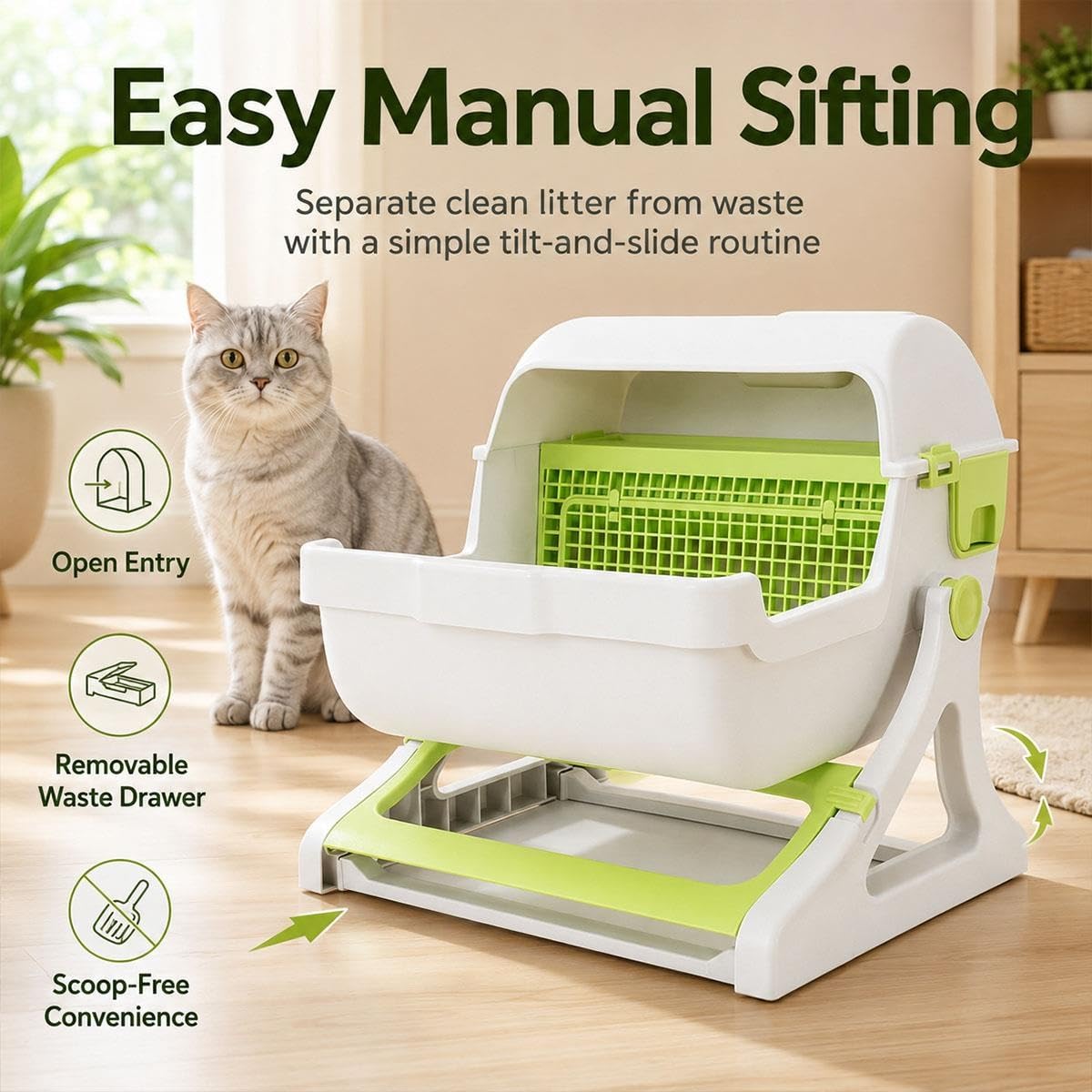 Manual Sifting Cat Litter Box K72890