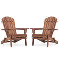Folding Adirondack Chairs Set of 2 Solid Cedar Wood C124157