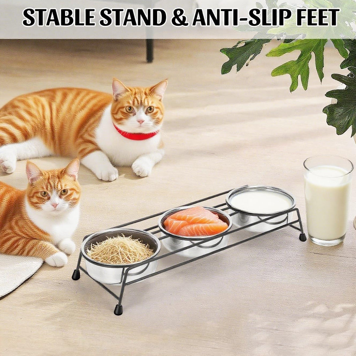 Raised Cat Bowls 3 Stainless Steel M385733