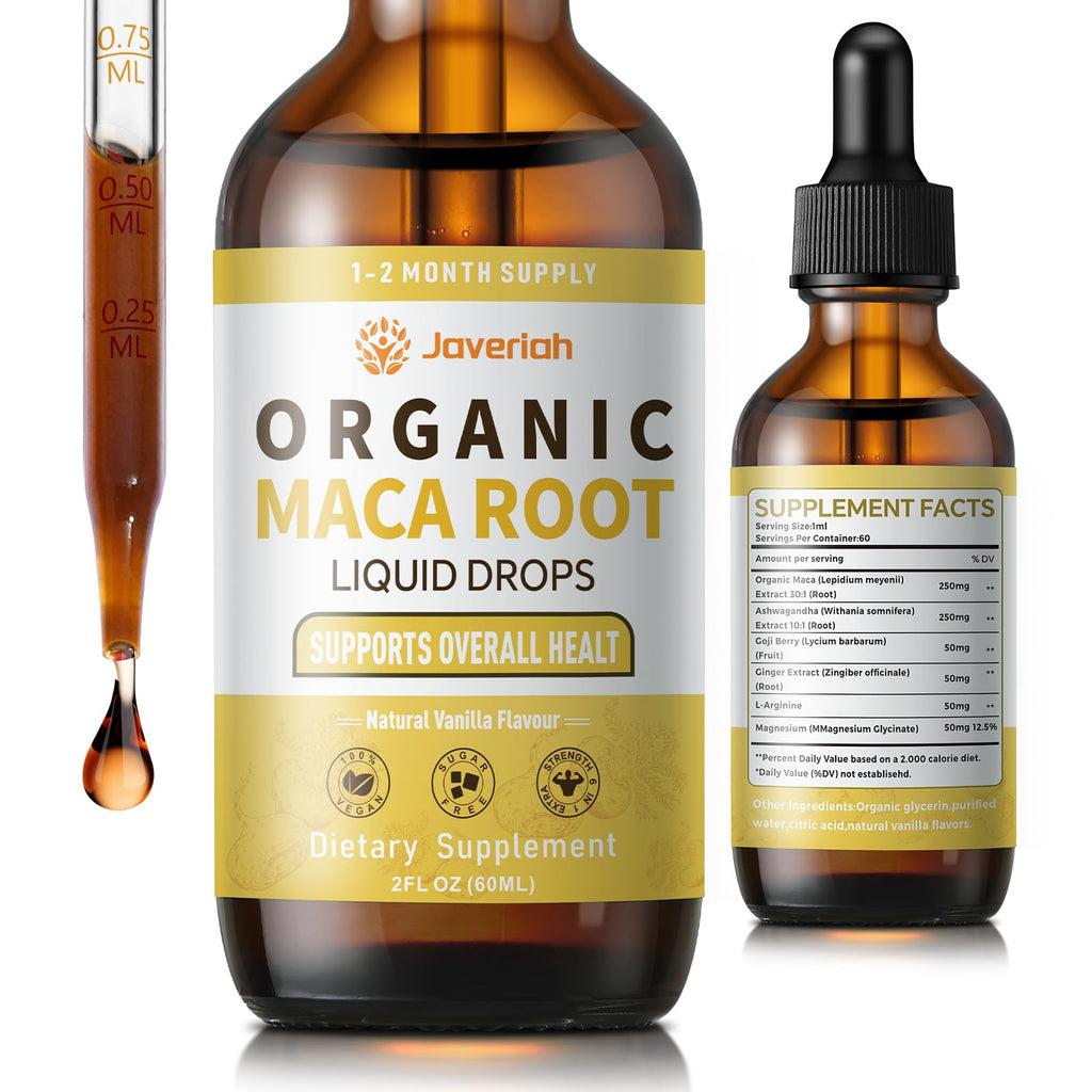 Organic Maca Root Liquid Drops with Ashwagandha 2 Fl Oz L131166