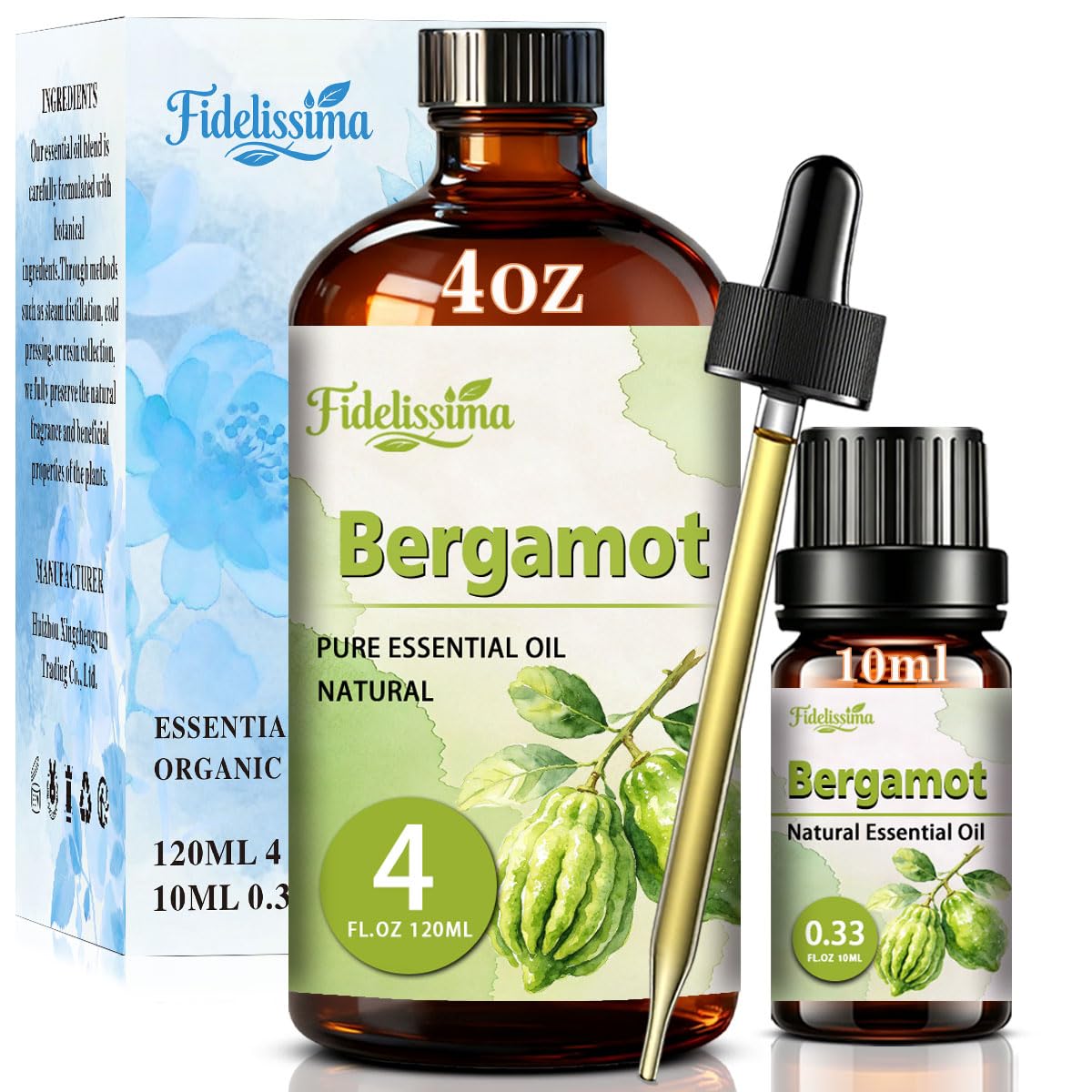 Essential Oil Set, 4 Scents with Glass Dropper I663927