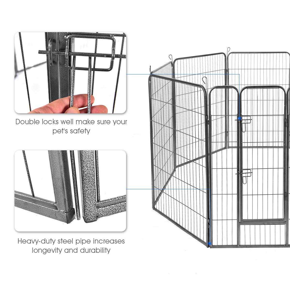 48 inch 8 Panel Metal Dog Playpen A96145
