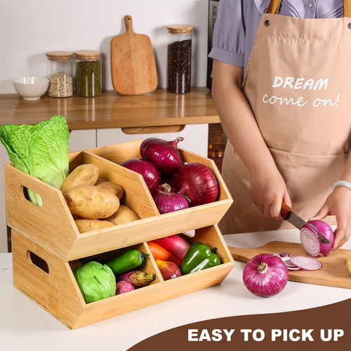 2 Set Bamboo Storage Bins G8817