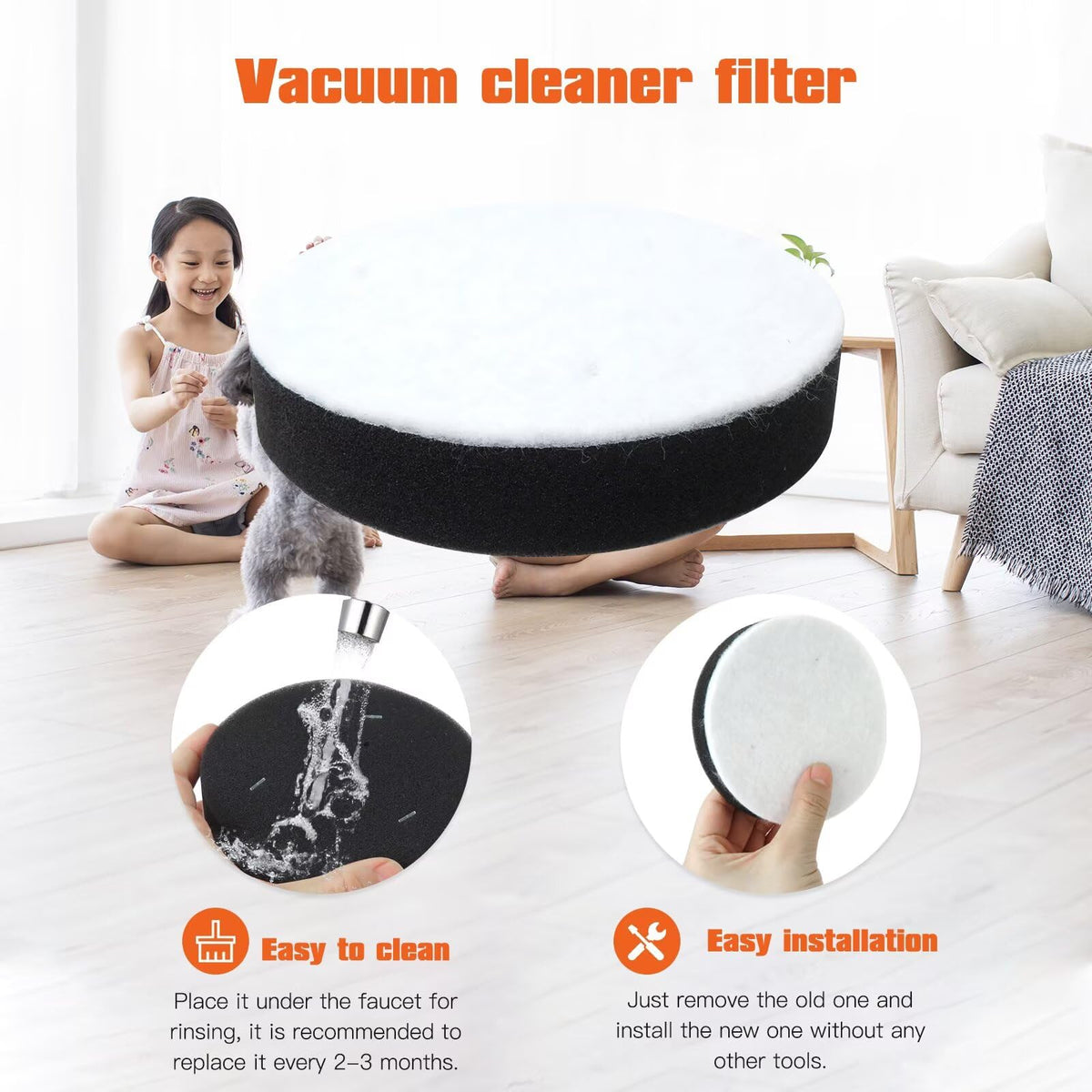 4 Pack Replacement Filter for Upright Vacuum A4665