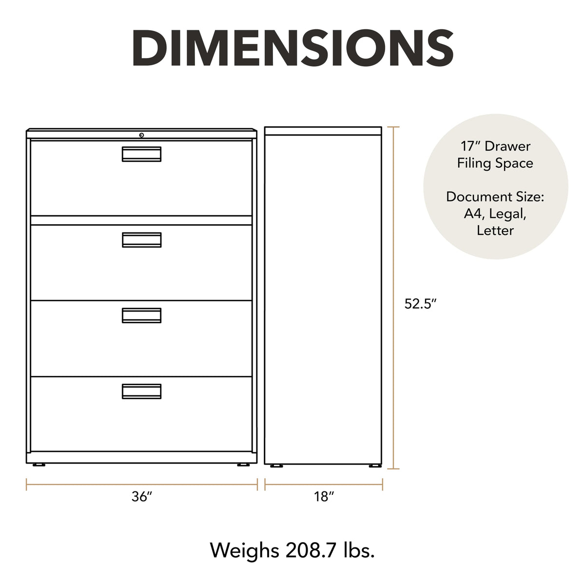 Black 4 Drawer File Cabinet K26732