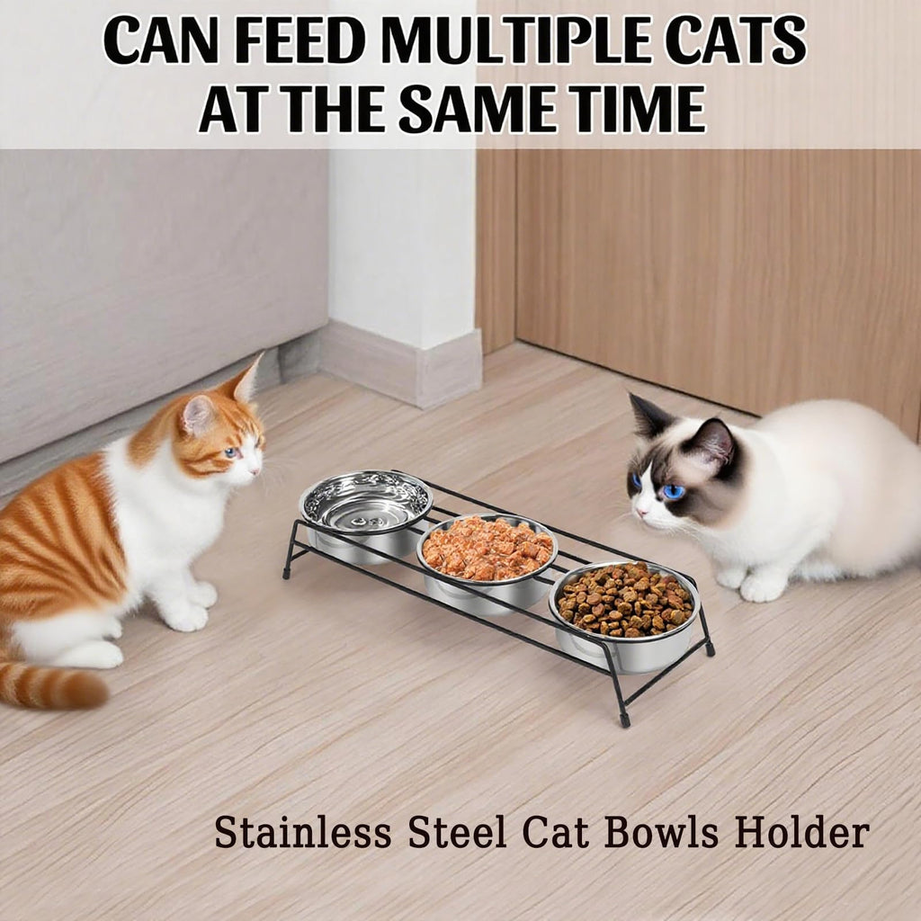 Raised Cat Bowls 3 Stainless Steel M385733