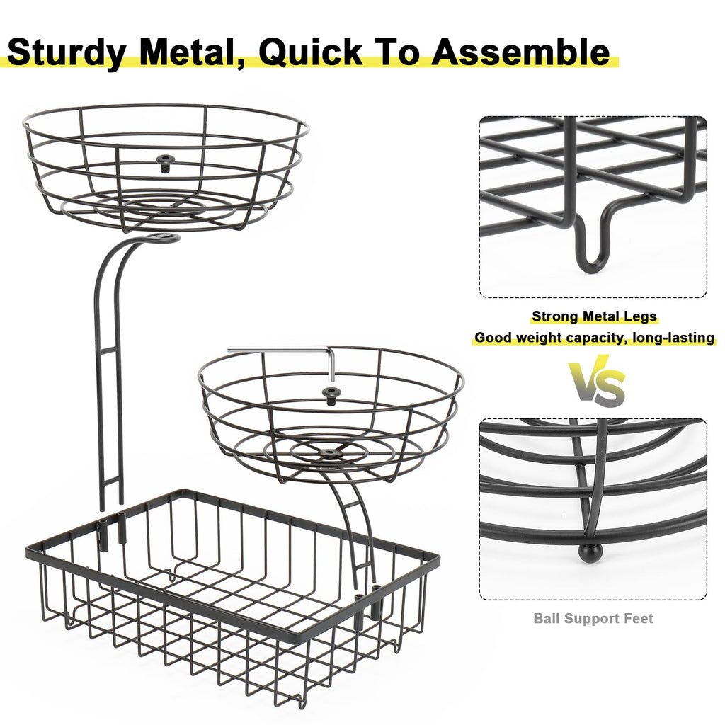 3 Tier Metal Fruit Vegetable Basket C222